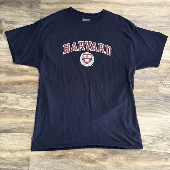 Champion Harvard University Navy Blue Graphic Tee Men’s Size Large - Picture 4 of 9